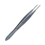 Lester Fixation Forceps, Serrated Handle With Polished Finish, Straight Shafts, Fine 2 X 3 teeth, And Overall Length Of 3 3/4" (96mm)  